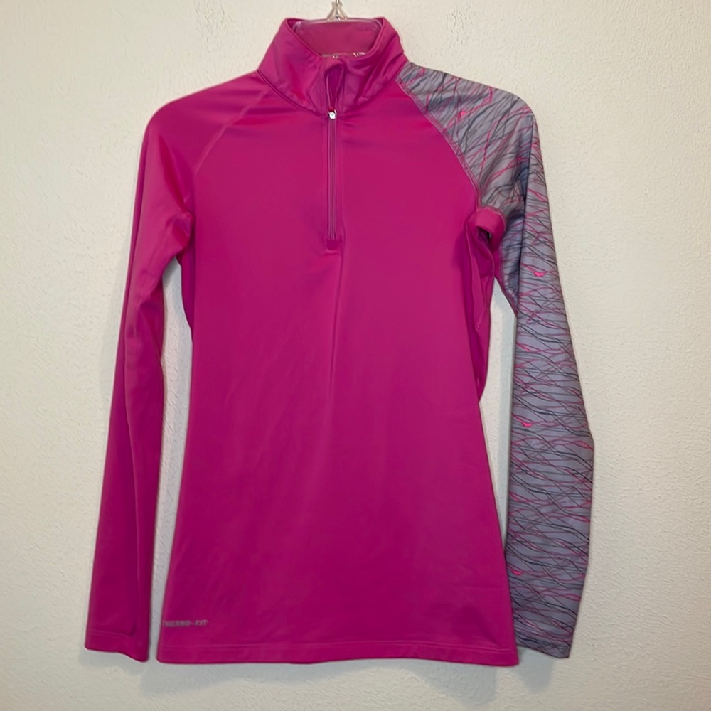 Women's Pink Nike Pro Combat Dri-fit Quarter-zip